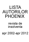 LISTA AUTORILOR PHOENIX (apr 2002 – apr 2012)